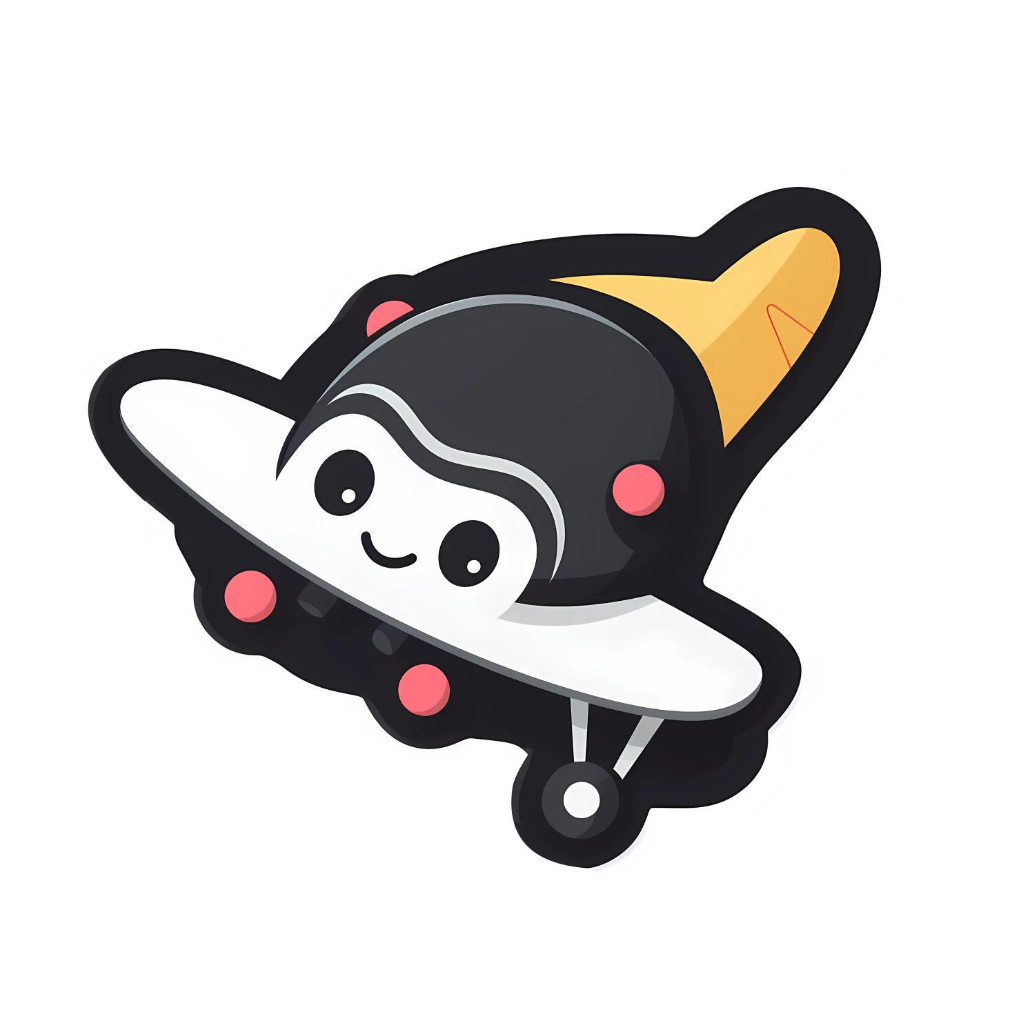 Kawaii plane sticker isolated on transparent background #26143