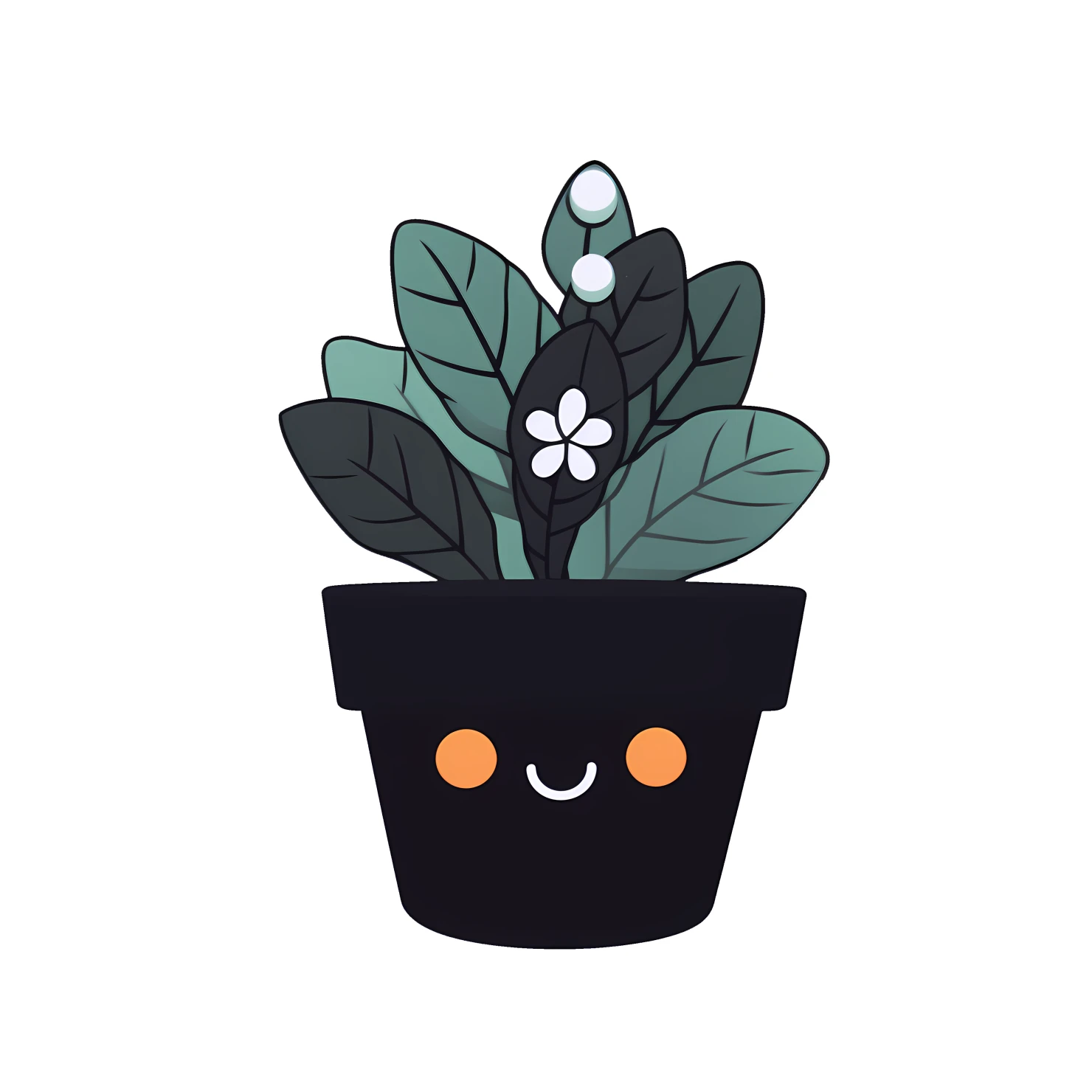 Kawaii potted plant sticker isolated on transparent background #26167