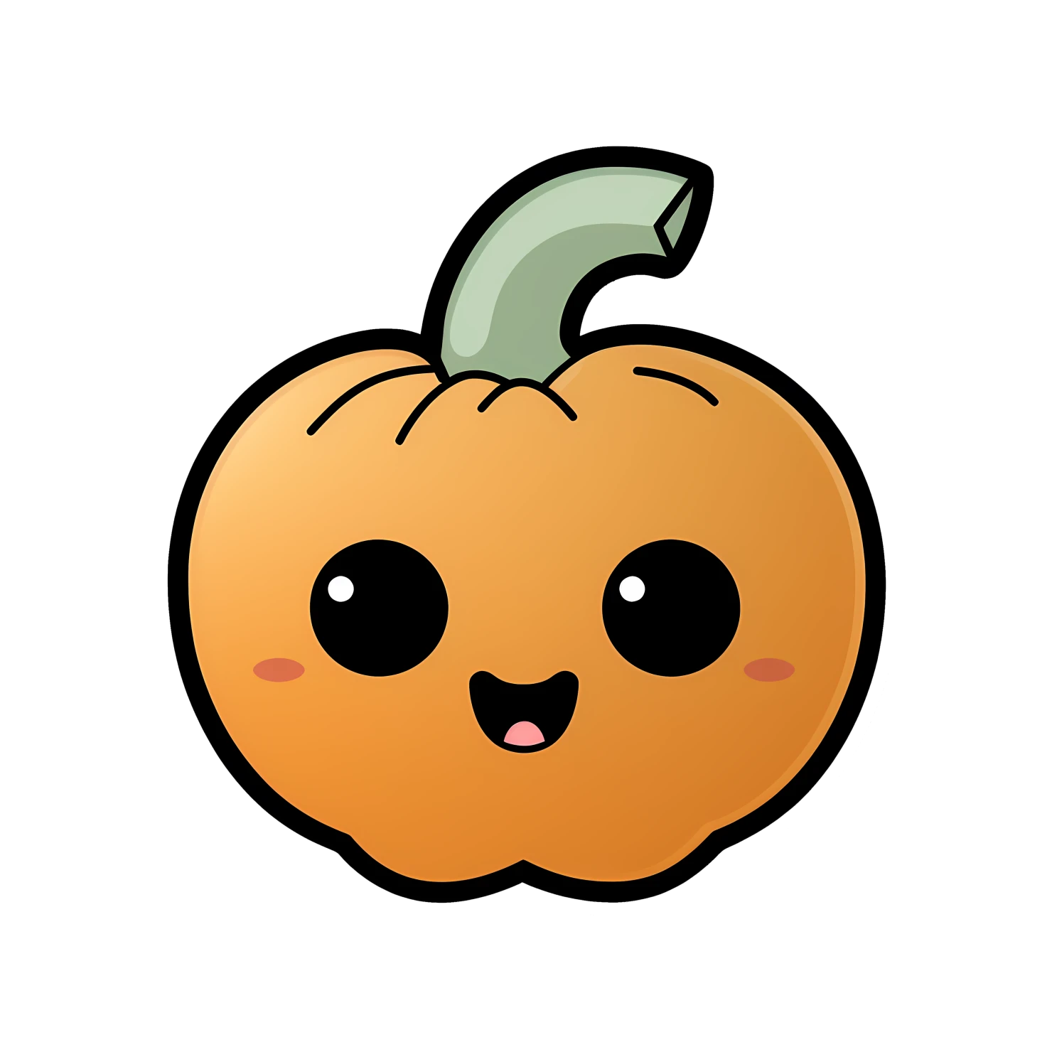 Kawaii pumpkin sticker isolated on transparent background #26171