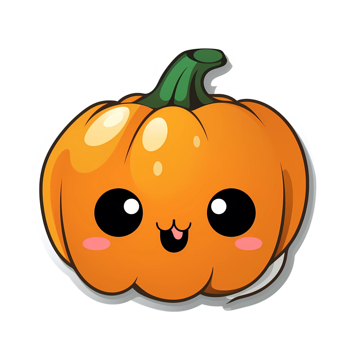 Kawaii pumpkin sticker isolated on transparent background #26172