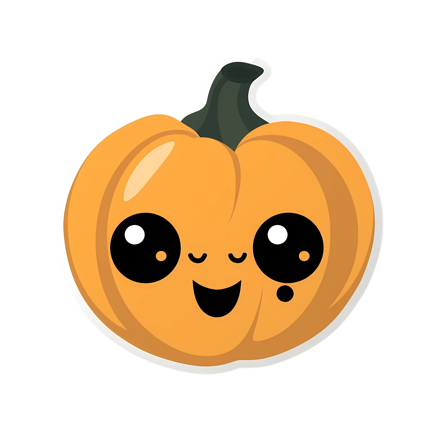 Kawaii pumpkin sticker isolated on transparent background #26173