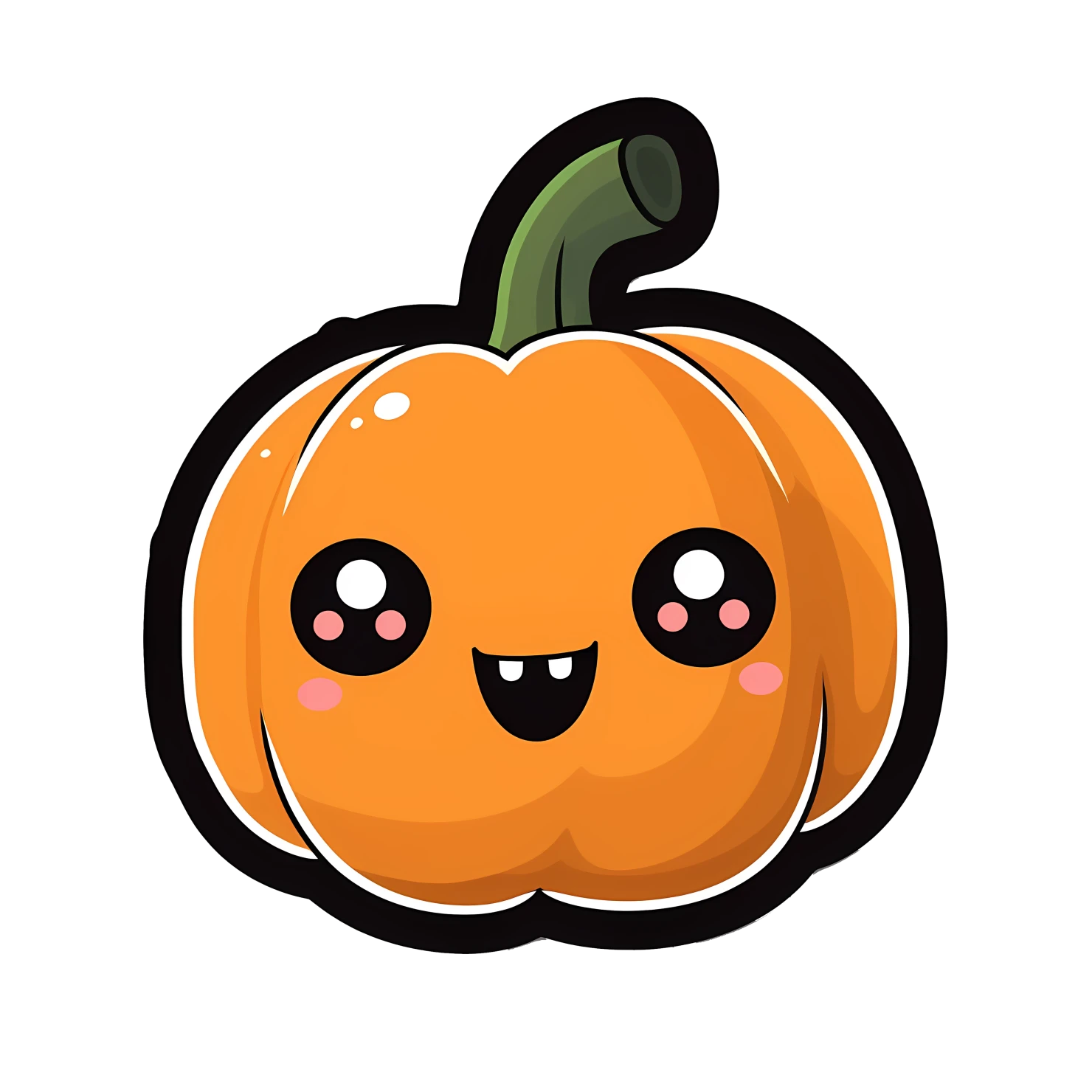 Kawaii pumpkin sticker isolated on transparent background #26175