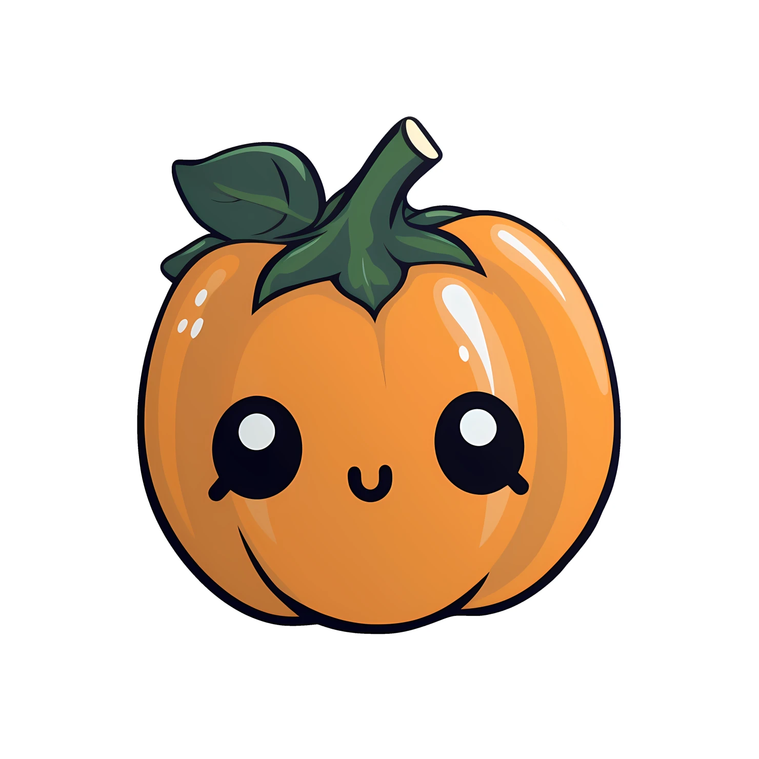 Kawaii pumpkin sticker isolated on transparent background #26177