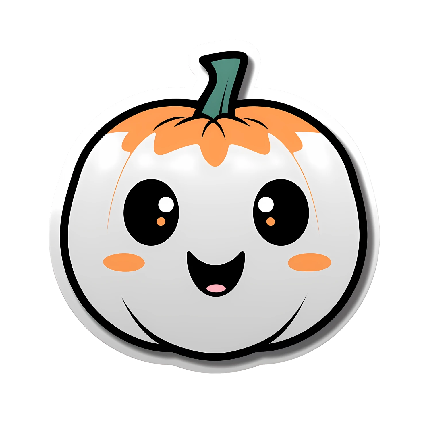 Kawaii pumpkin sticker isolated on transparent background #26181