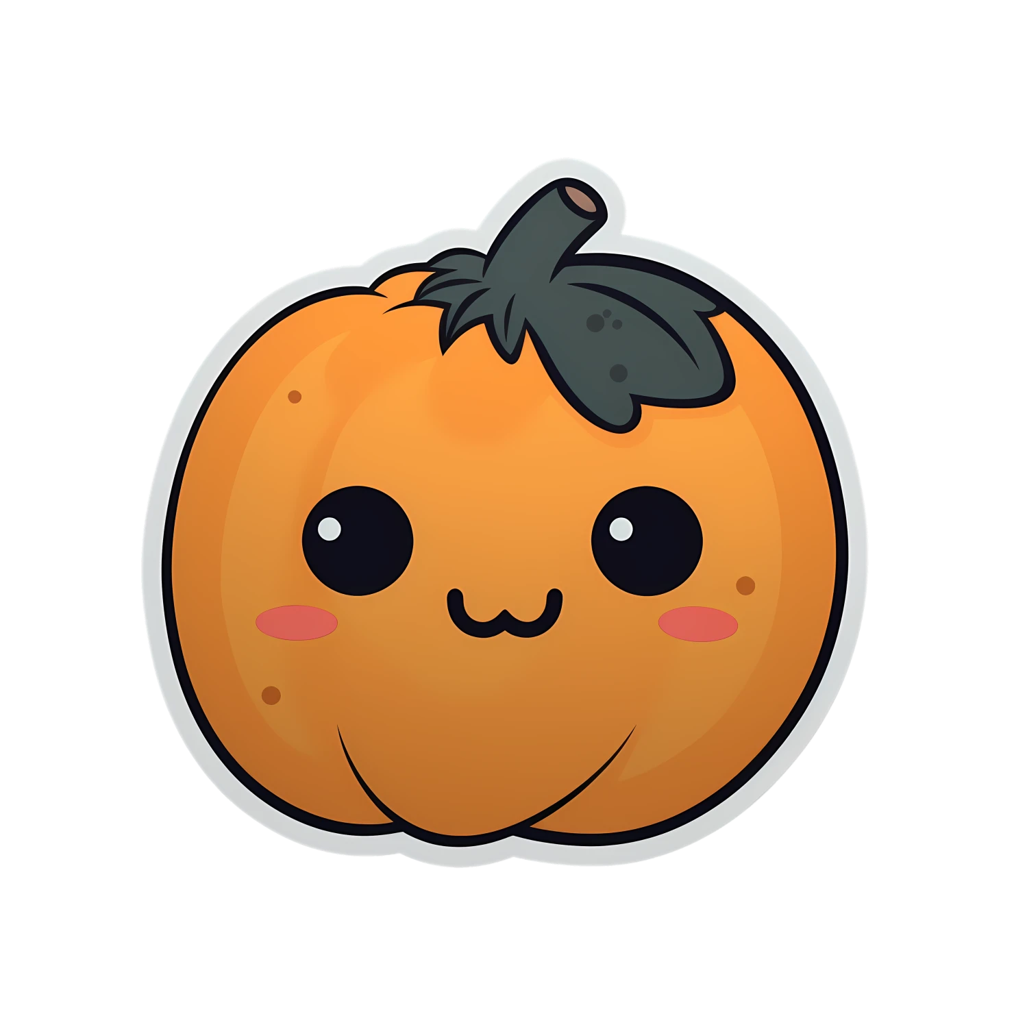 Kawaii pumpkin sticker isolated on transparent background #26182