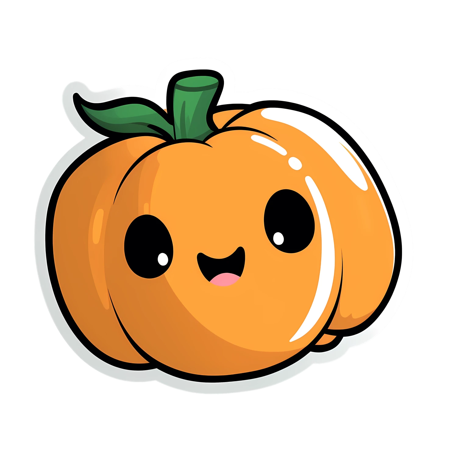 Kawaii pumpkin sticker isolated on transparent background #26186