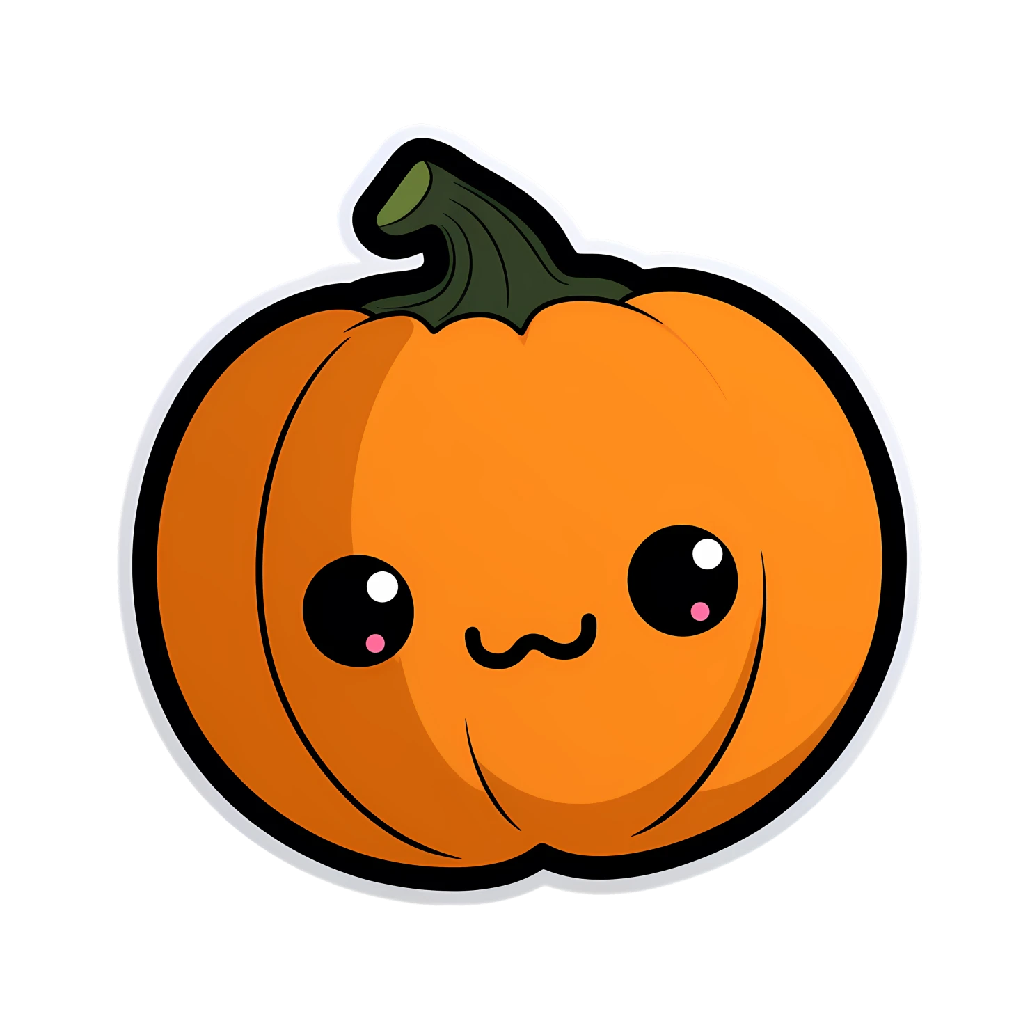 Kawaii pumpkin sticker isolated on transparent background #26187