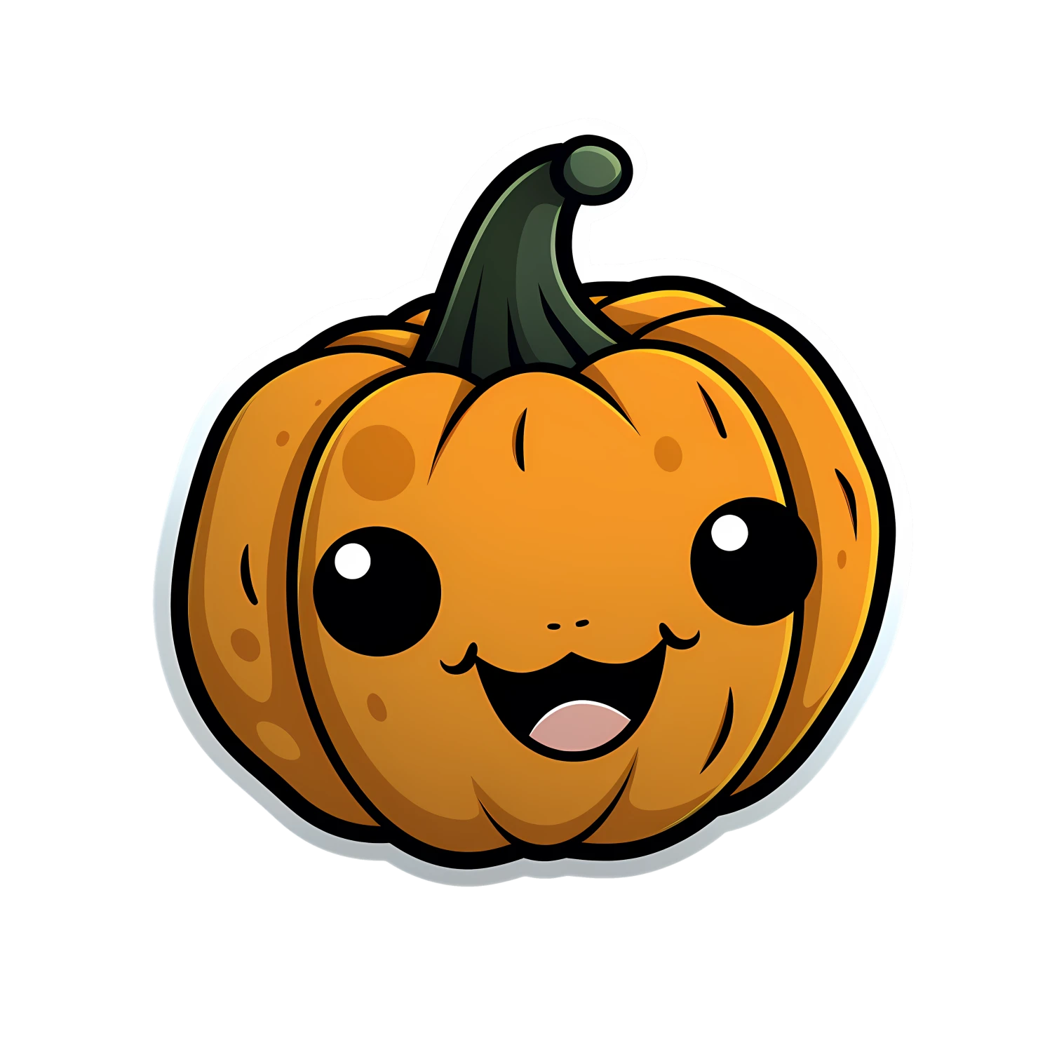 Kawaii pumpkin sticker isolated on transparent background #26188