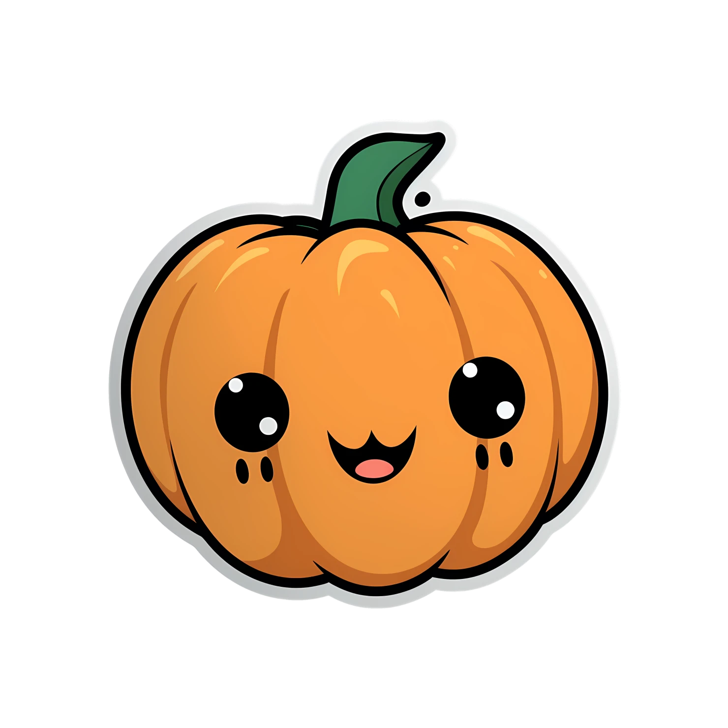 Kawaii pumpkin sticker isolated on transparent background #26189