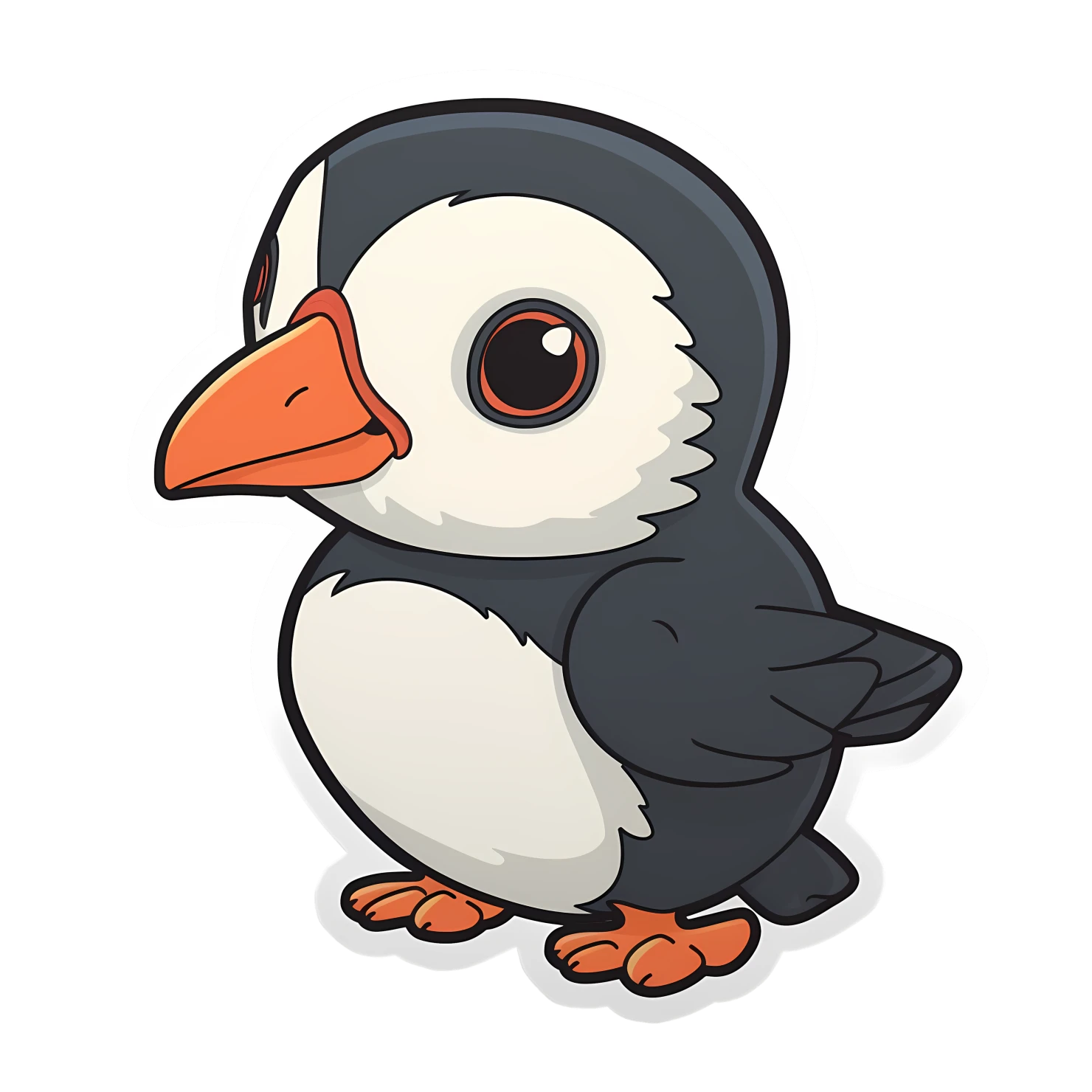 Kawaii puffin sticker isolated on transparent background #26197
