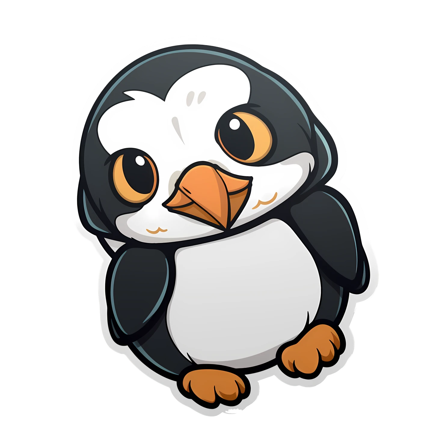 Kawaii puffin sticker isolated on transparent background #26199