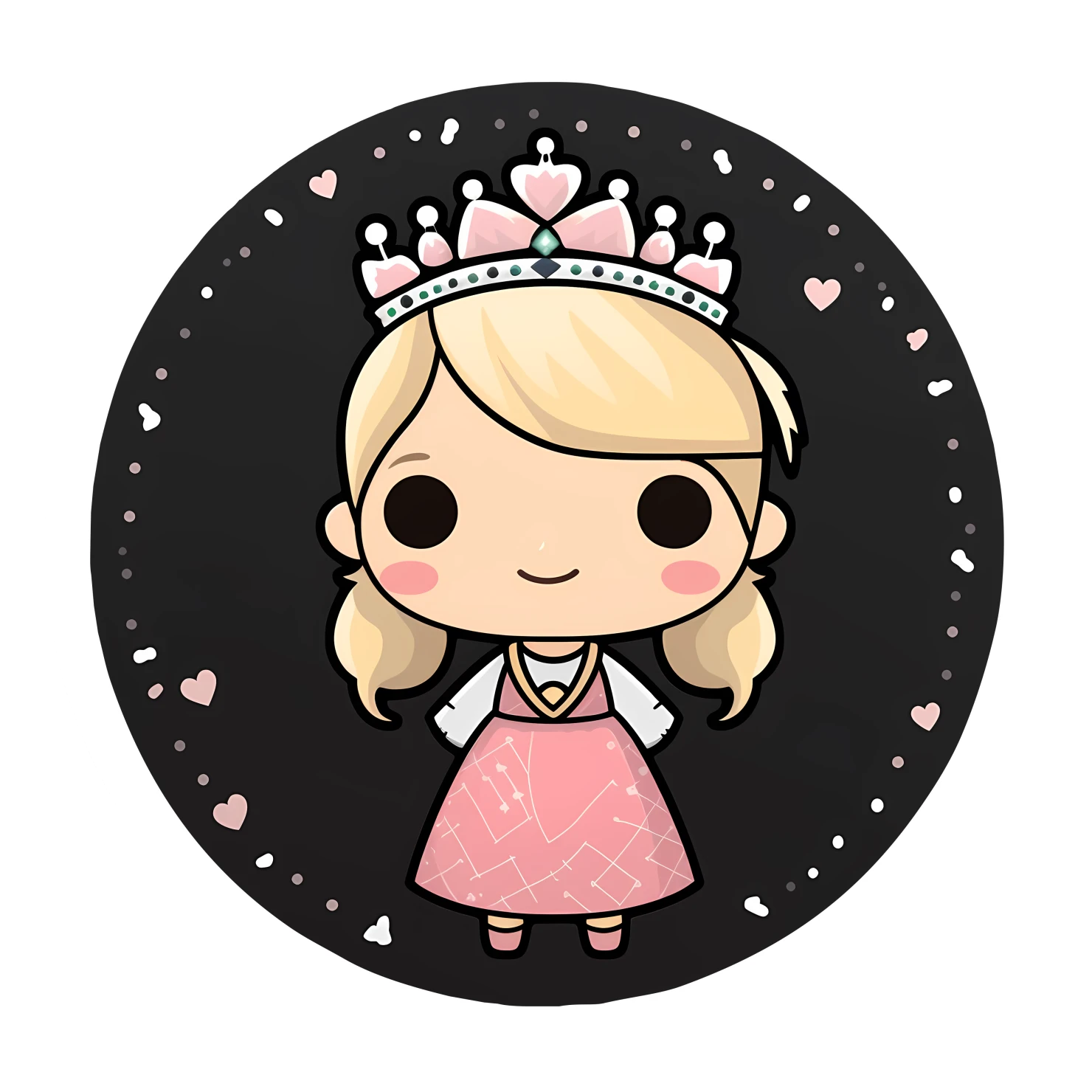 Kawaii princesses sticker isolated on transparent background #26210