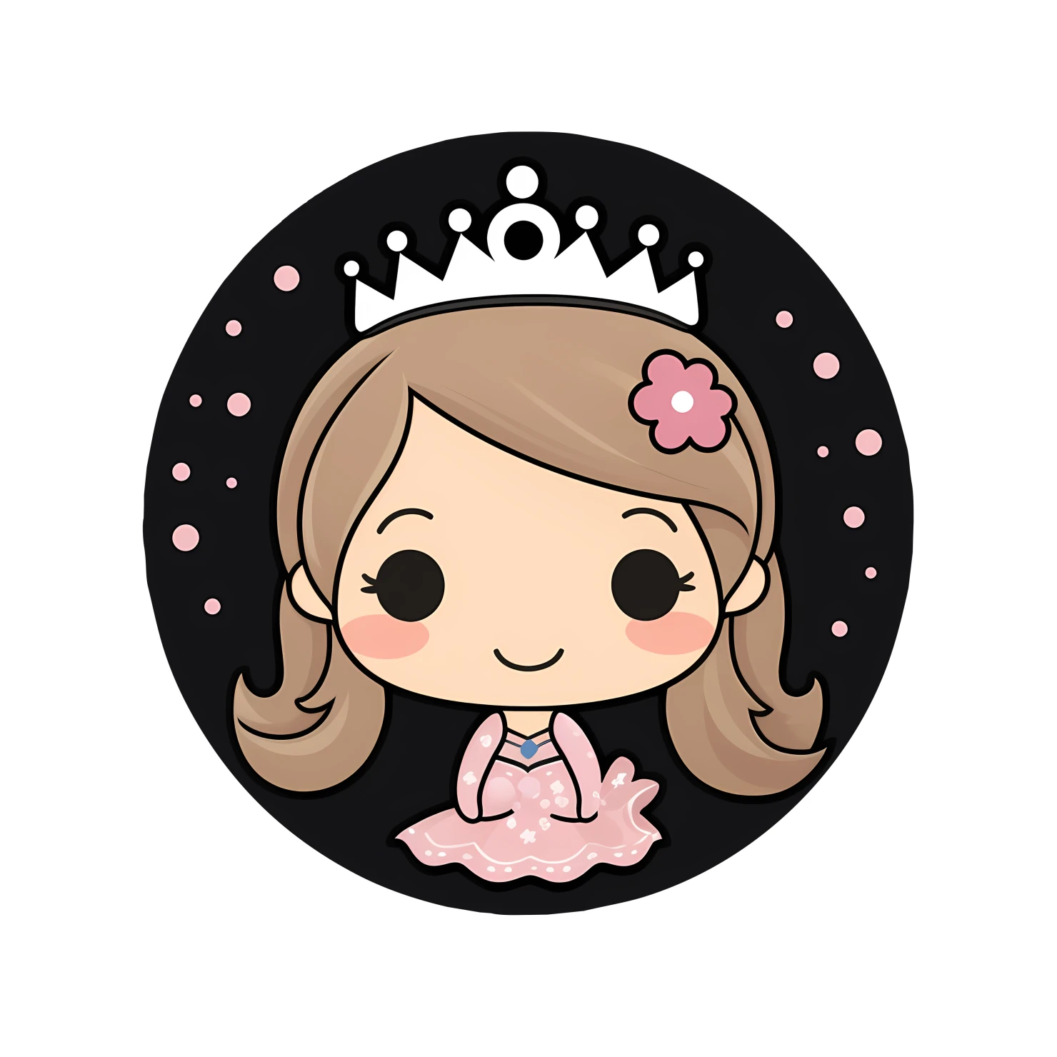 Kawaii princesses sticker isolated on transparent background #26211