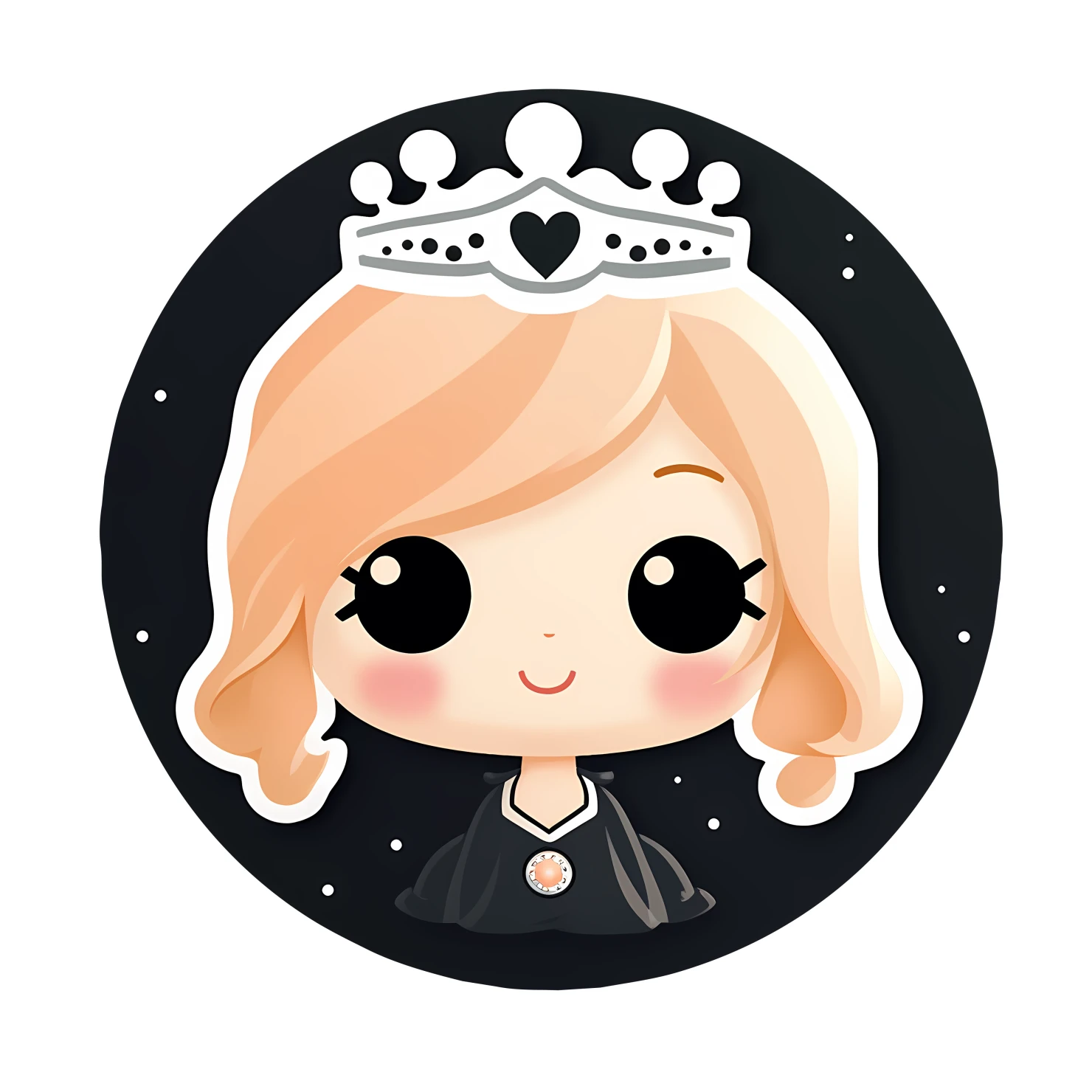 Kawaii princesses sticker isolated on transparent background #26213