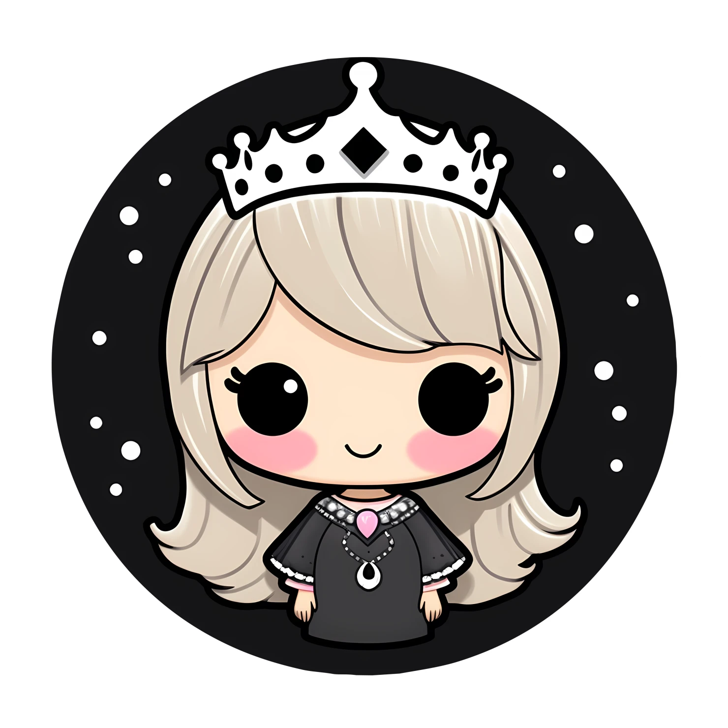 Kawaii princesses sticker isolated on transparent background #26215