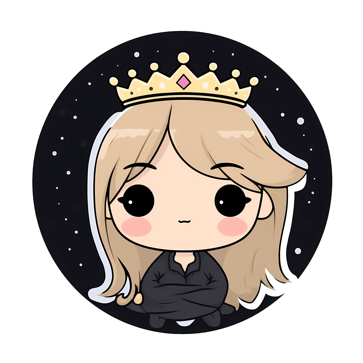 Kawaii princesses sticker isolated on transparent background #26219