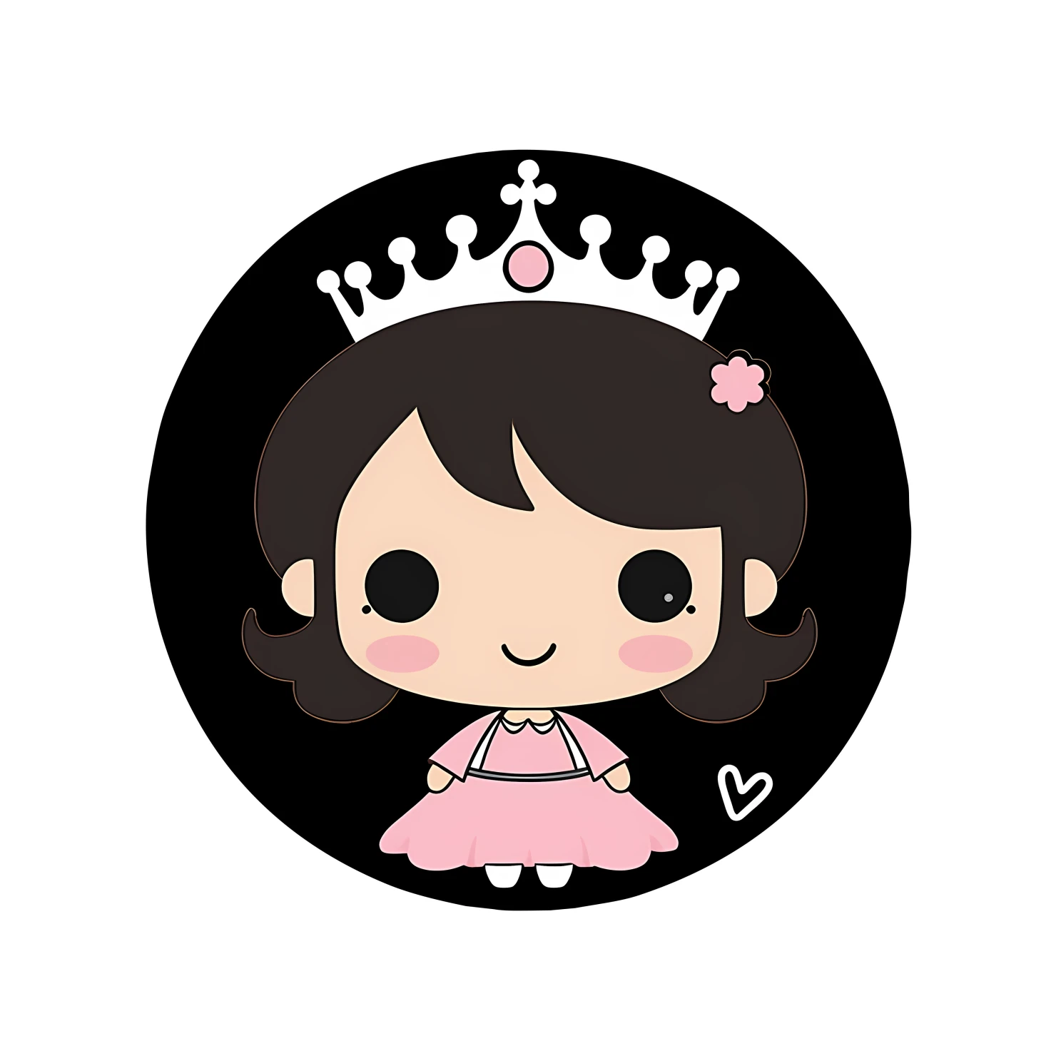 Kawaii princesses sticker isolated on transparent background #26222