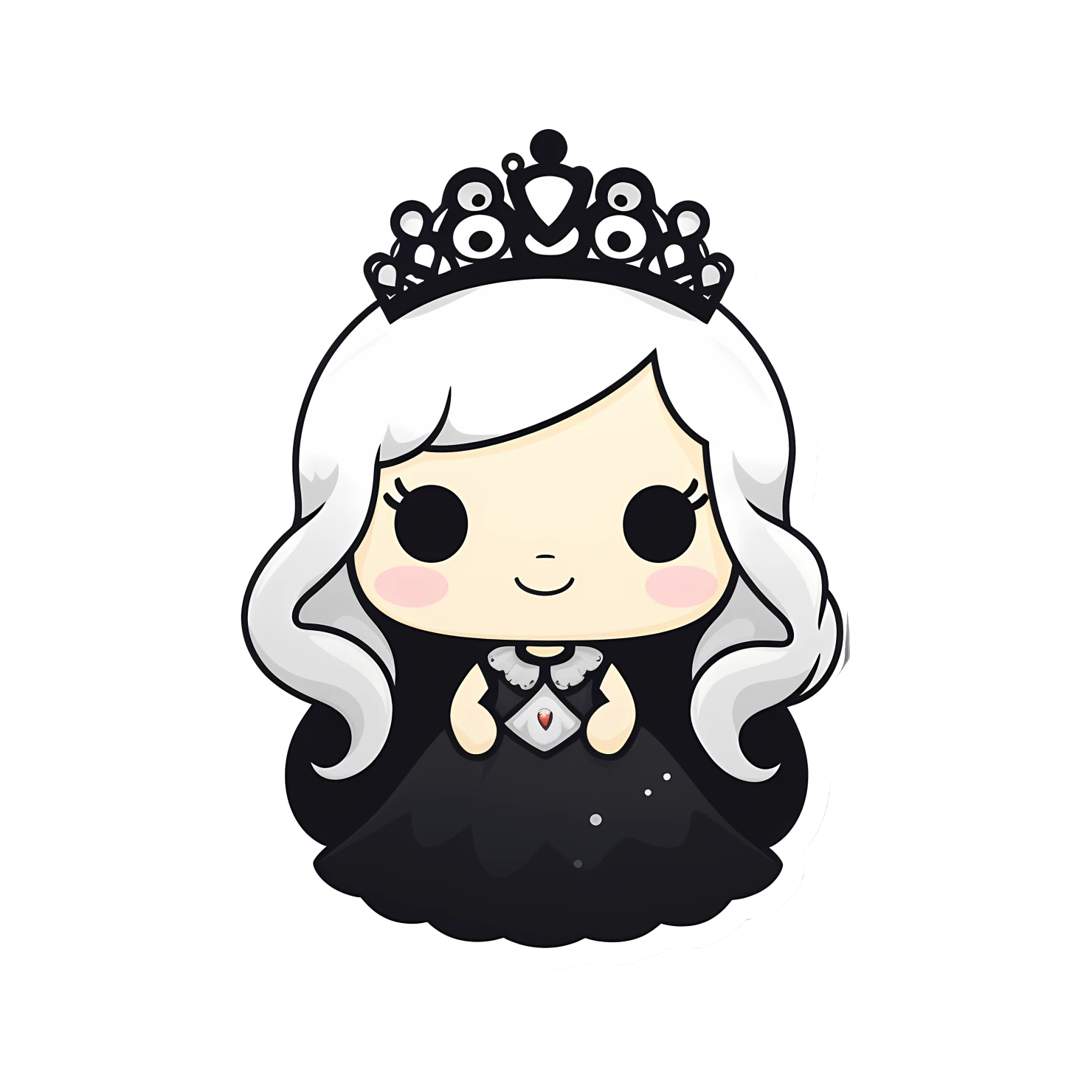 Kawaii princesses sticker isolated on transparent background #26223