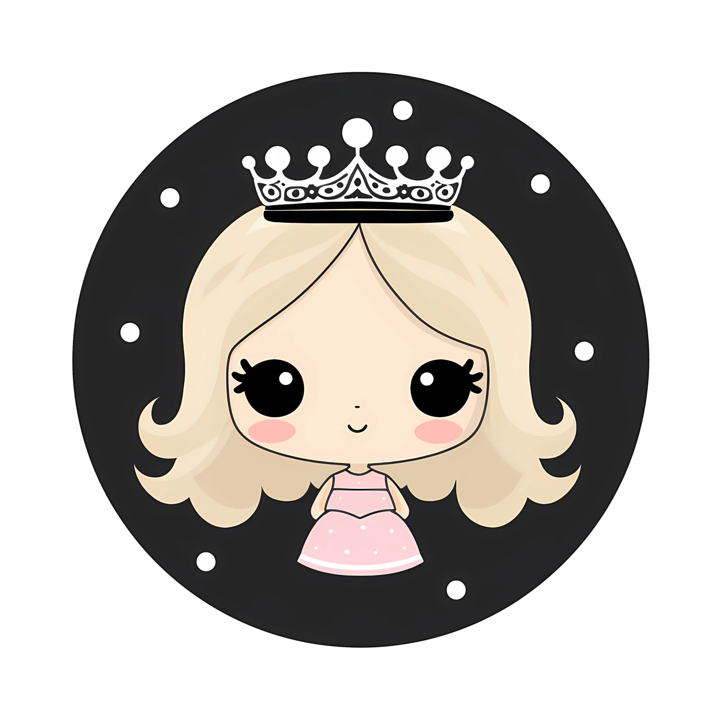 Kawaii princesses sticker isolated on transparent background #26226