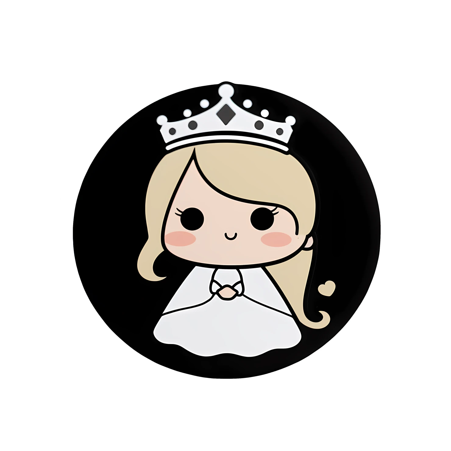 Kawaii princesses sticker isolated on transparent background #26227