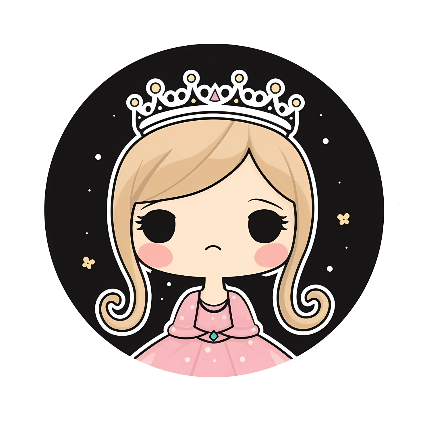 Kawaii princesses sticker isolated on transparent background #26228