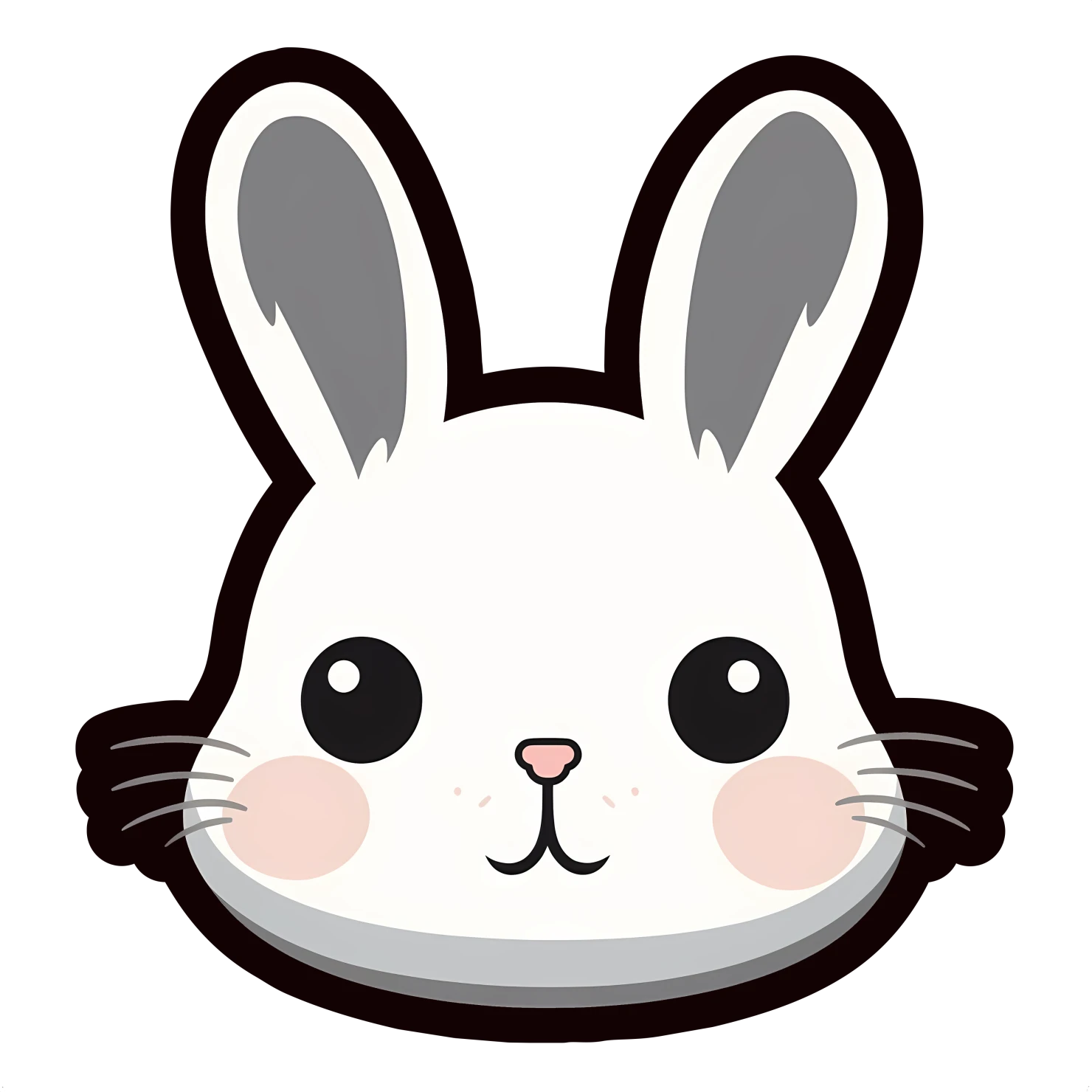 Kawaii rabbit sticker isolated on transparent background #26230
