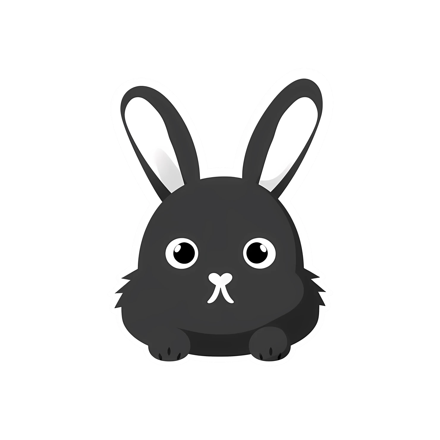 Kawaii rabbit sticker isolated on transparent background #26231