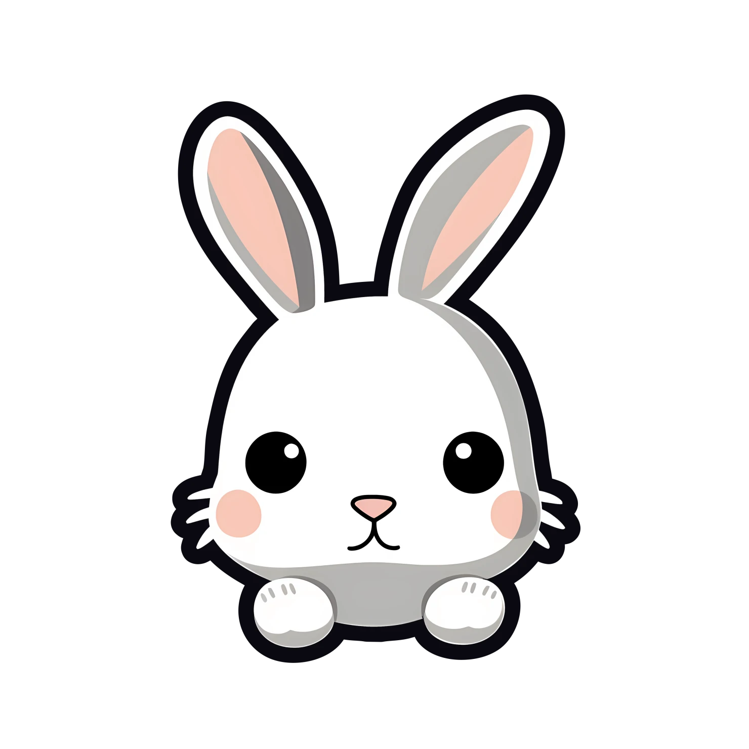 Kawaii rabbit sticker isolated on transparent background #26232