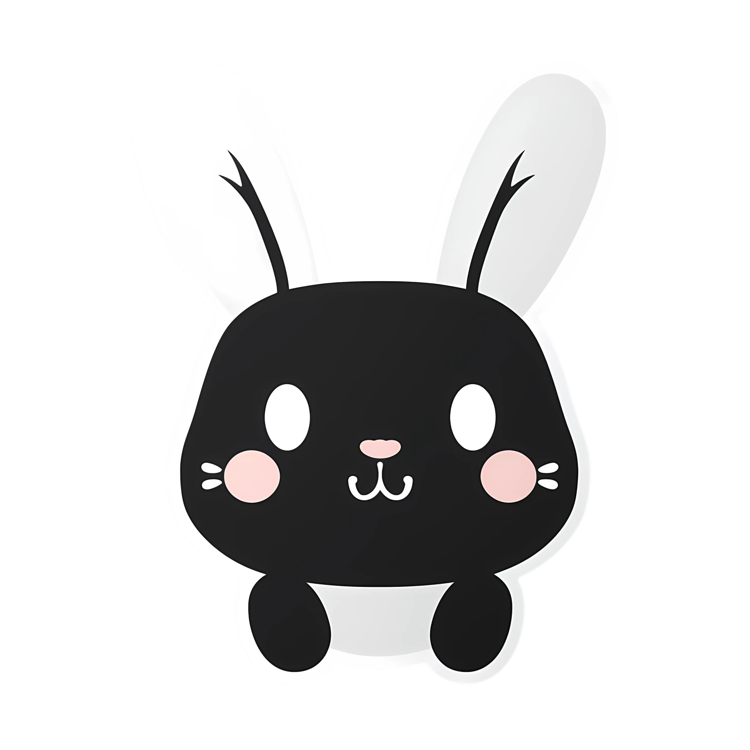 Kawaii rabbit sticker isolated on transparent background #26234
