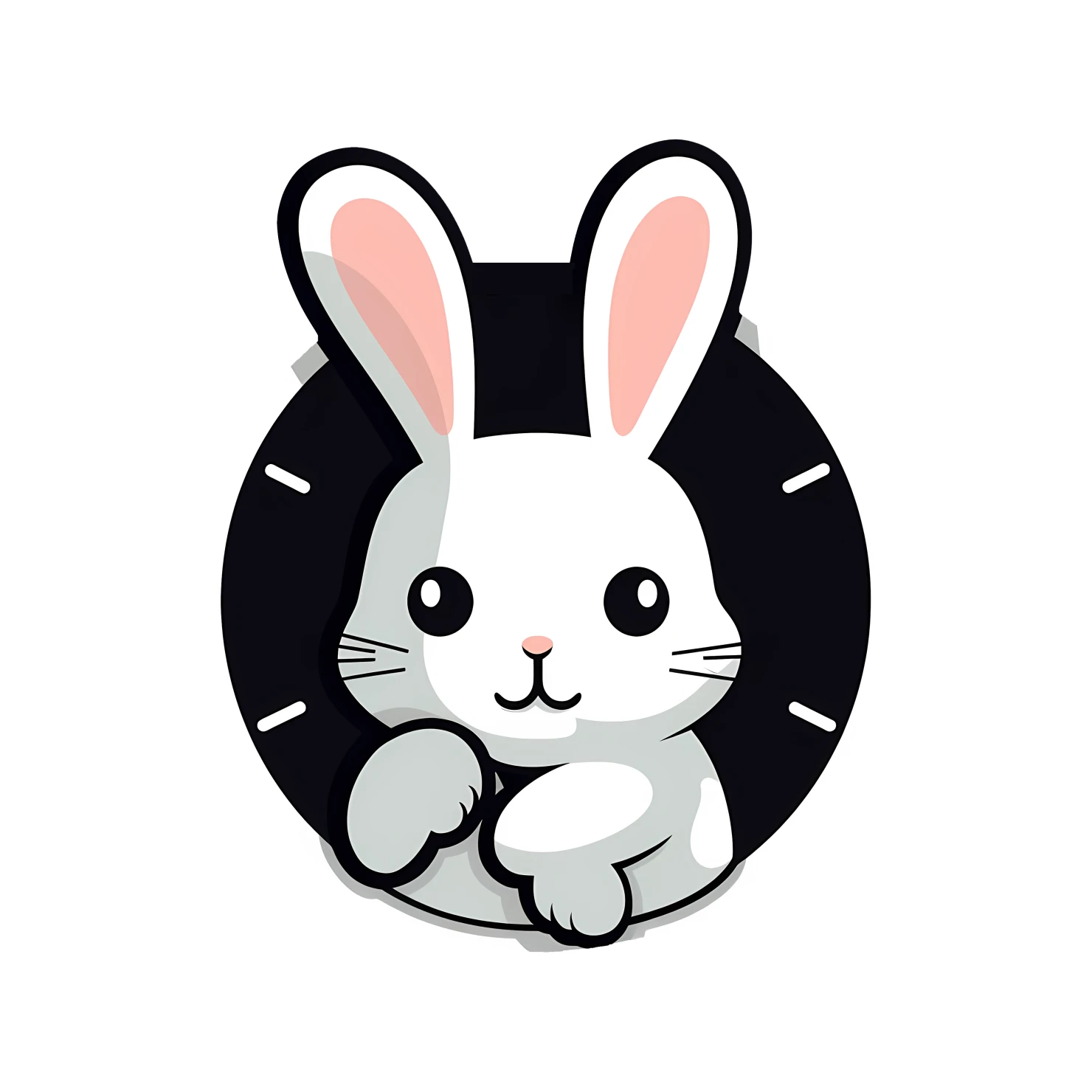 Kawaii rabbit sticker isolated on transparent background #26235