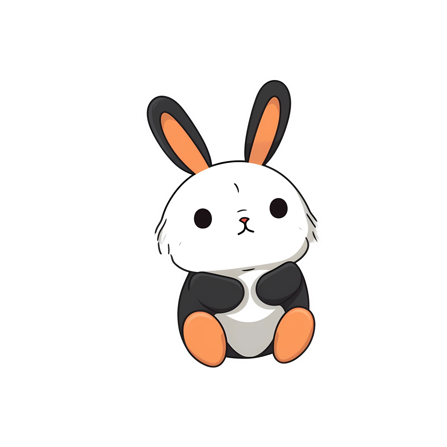 Kawaii rabbit sticker isolated on transparent background #26236