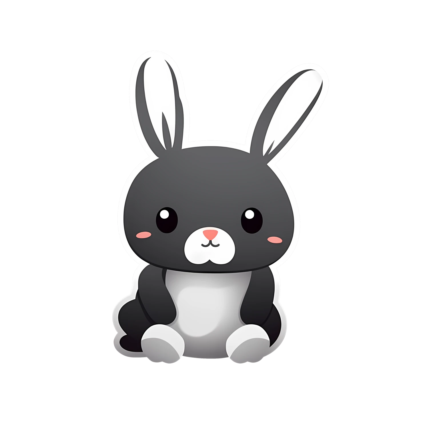 Kawaii rabbit sticker isolated on transparent background #26237