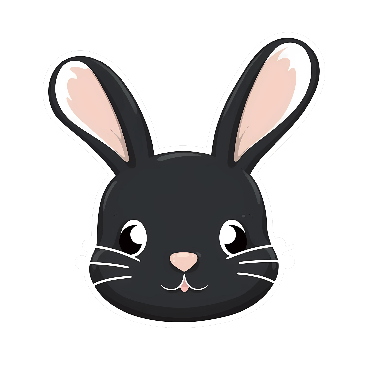Kawaii rabbit sticker isolated on transparent background #26241