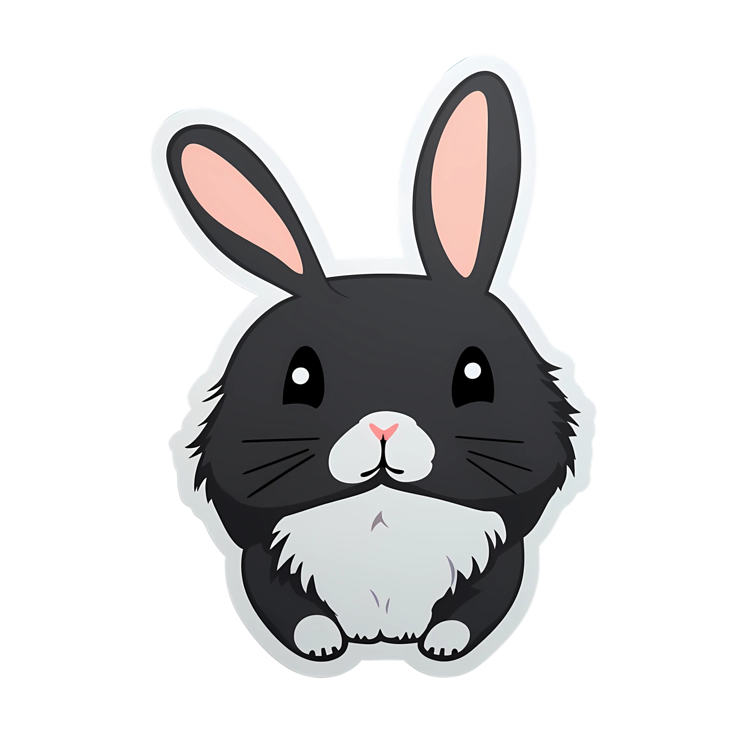 Kawaii rabbit sticker isolated on transparent background #26242