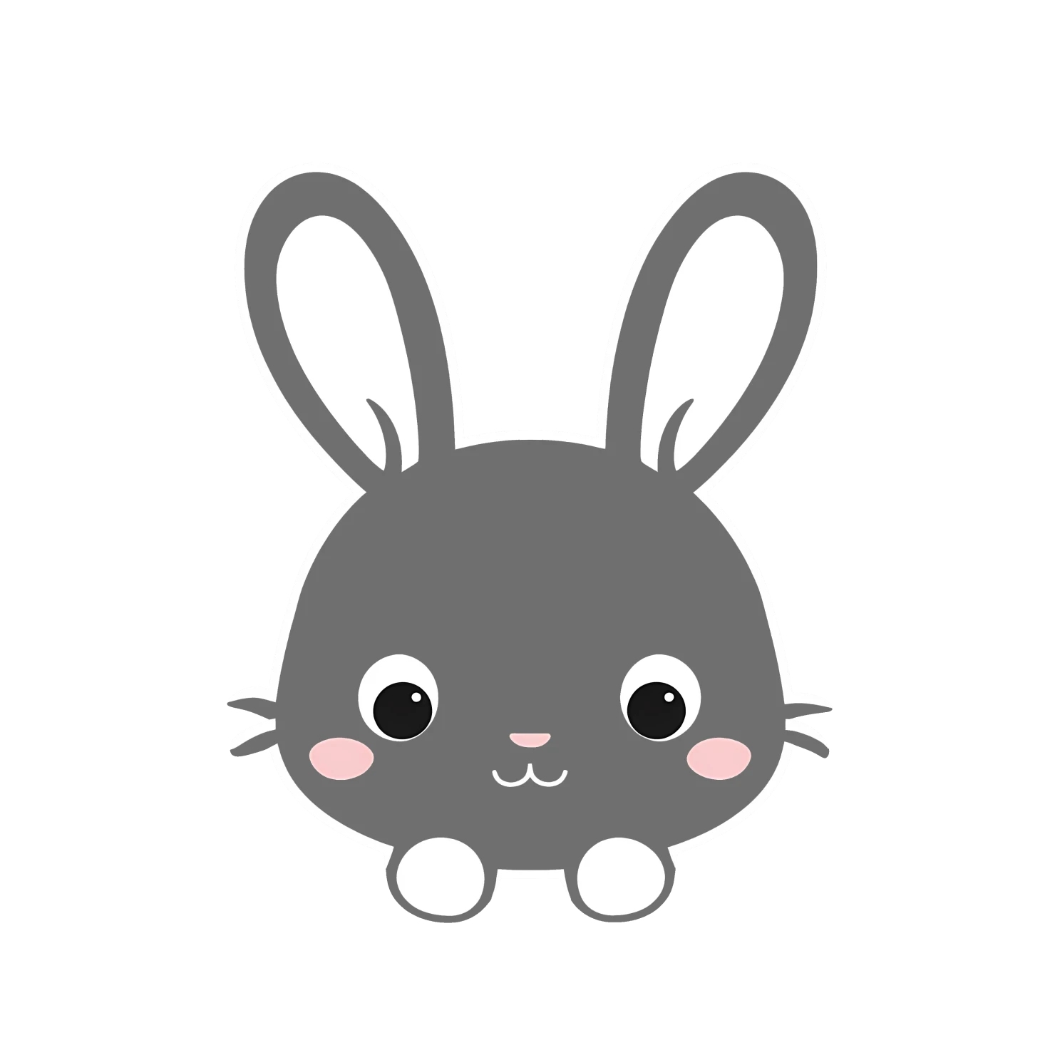 Kawaii rabbit sticker isolated on transparent background #26243