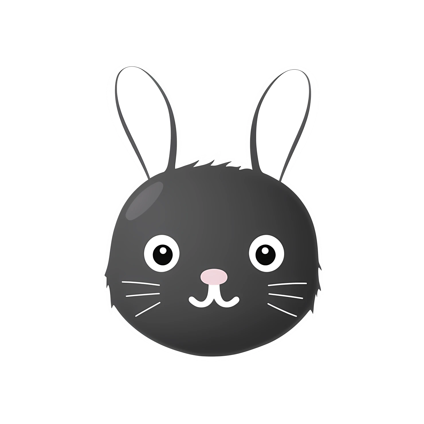 Kawaii rabbit sticker isolated on transparent background #26244