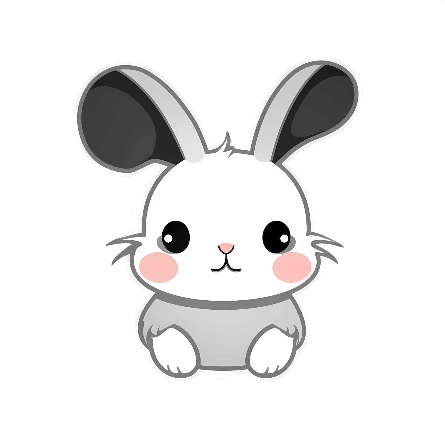 Kawaii rabbit sticker isolated on transparent background #26245
