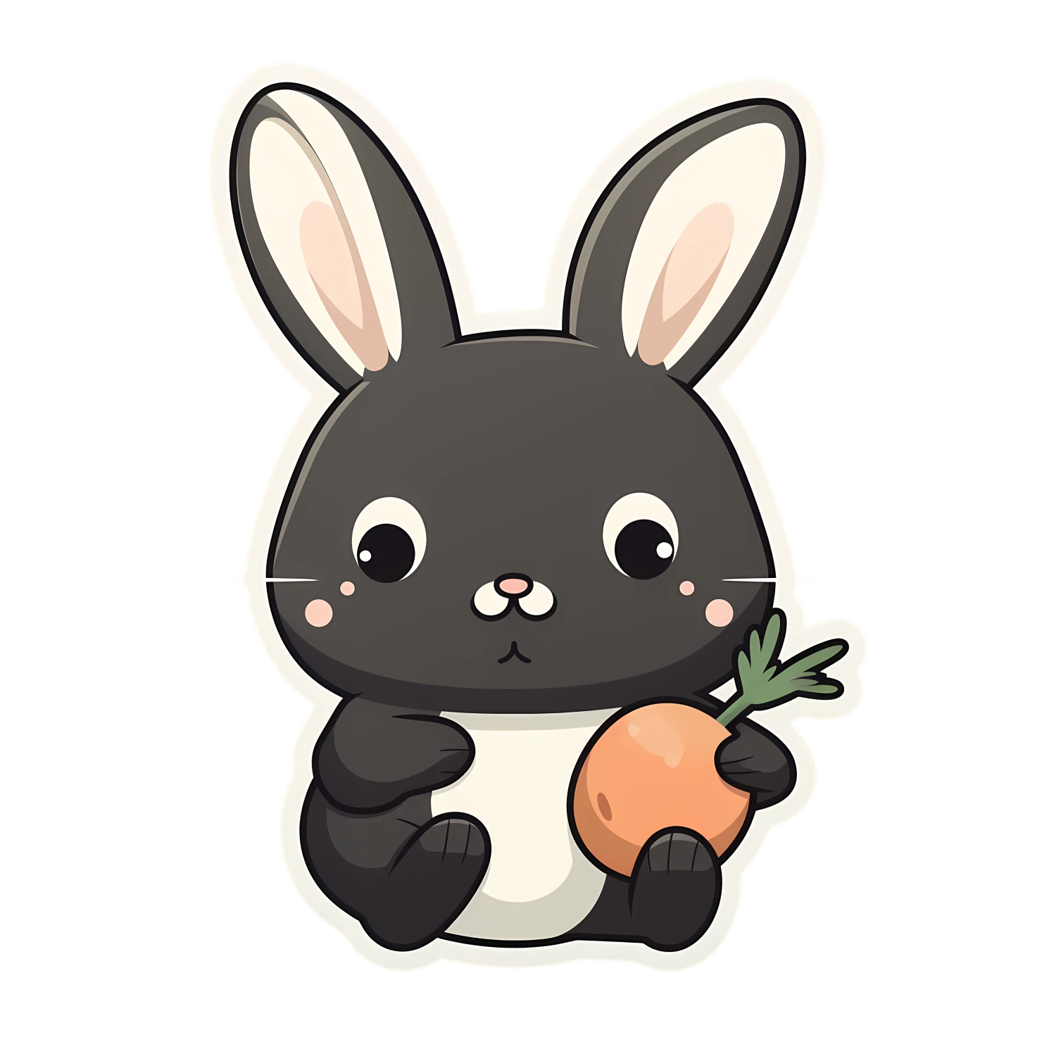 Kawaii rabbit sticker isolated on transparent background #26246