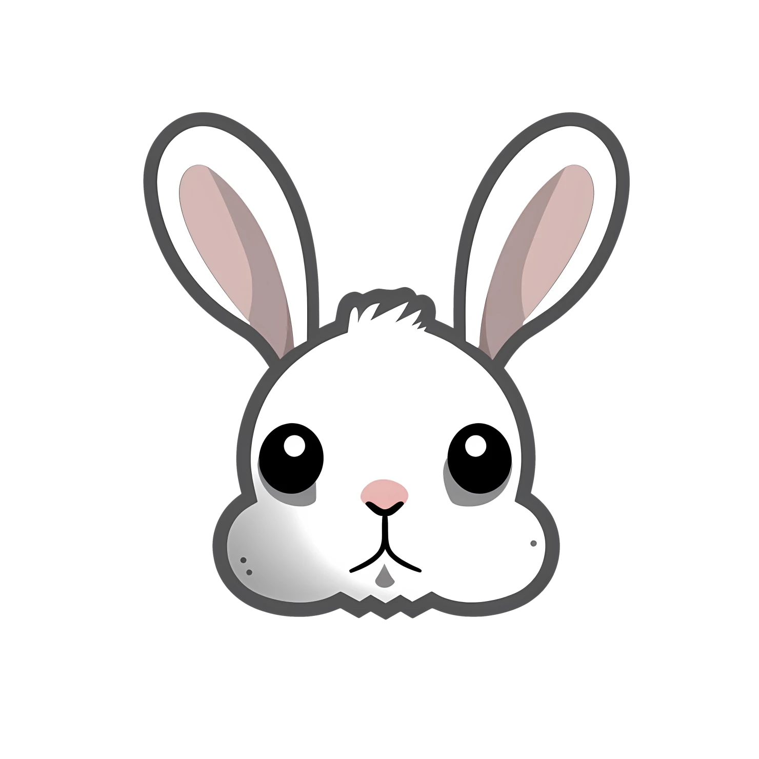 Kawaii rabbit sticker isolated on transparent background #26248