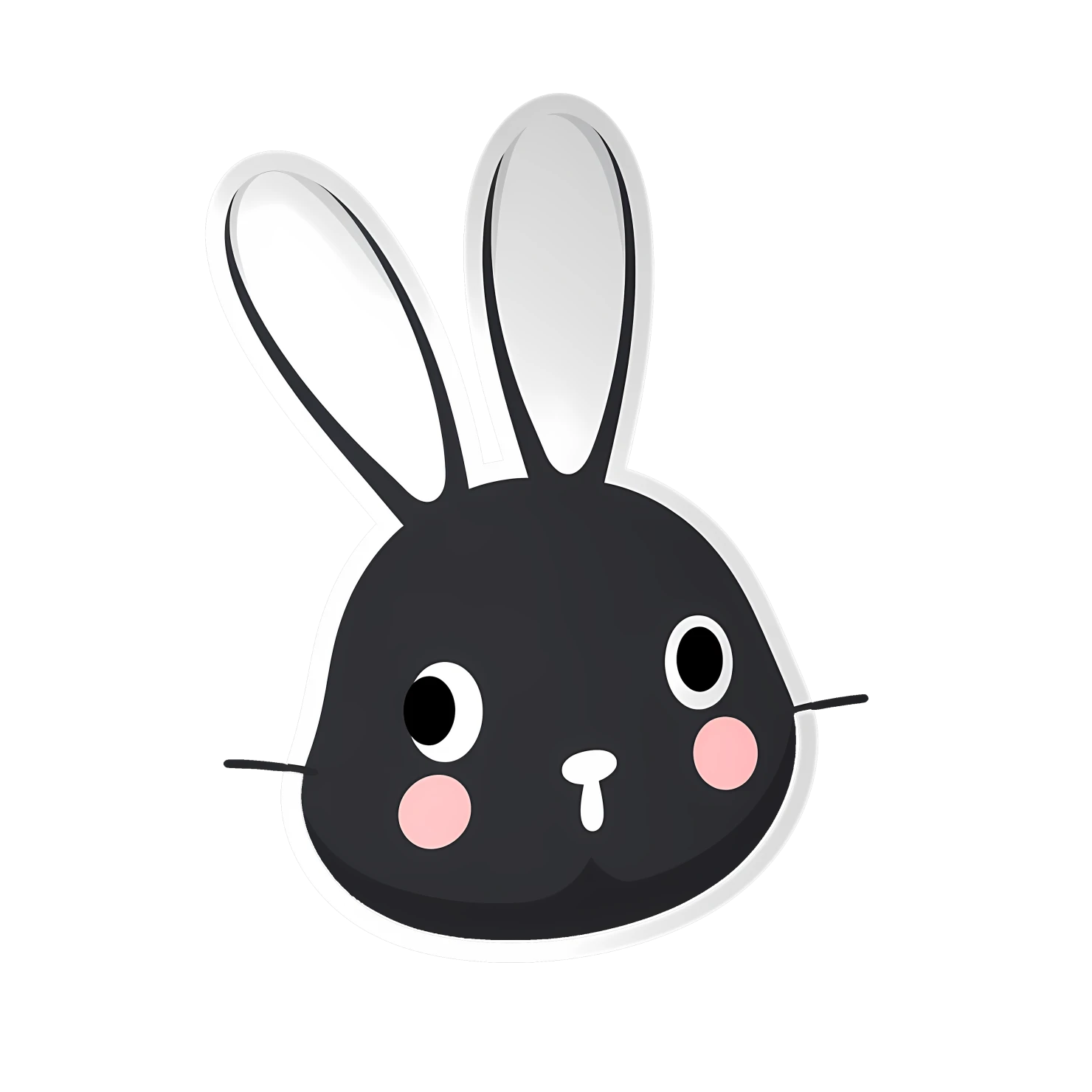 Kawaii rabbit sticker isolated on transparent background #26251