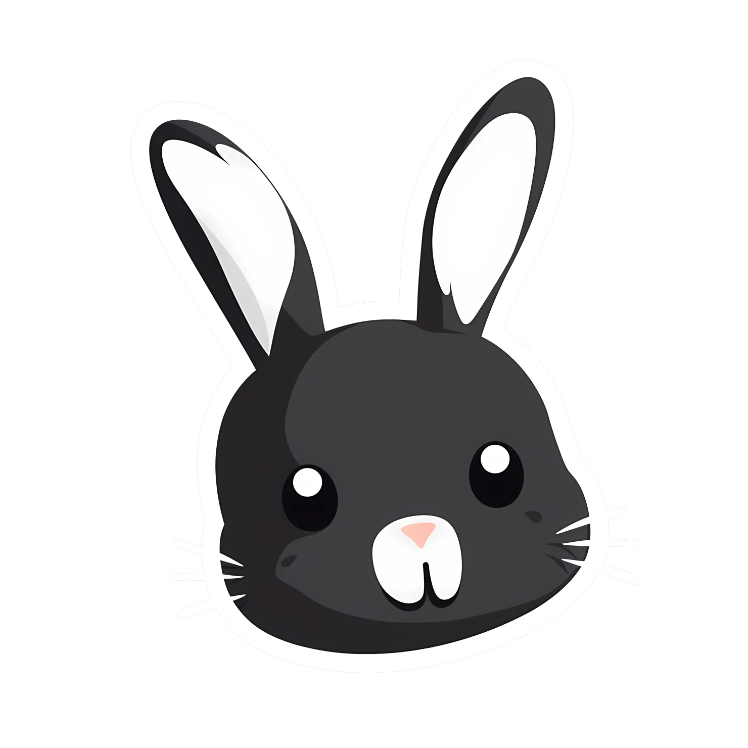 Kawaii rabbit sticker isolated on transparent background #26252