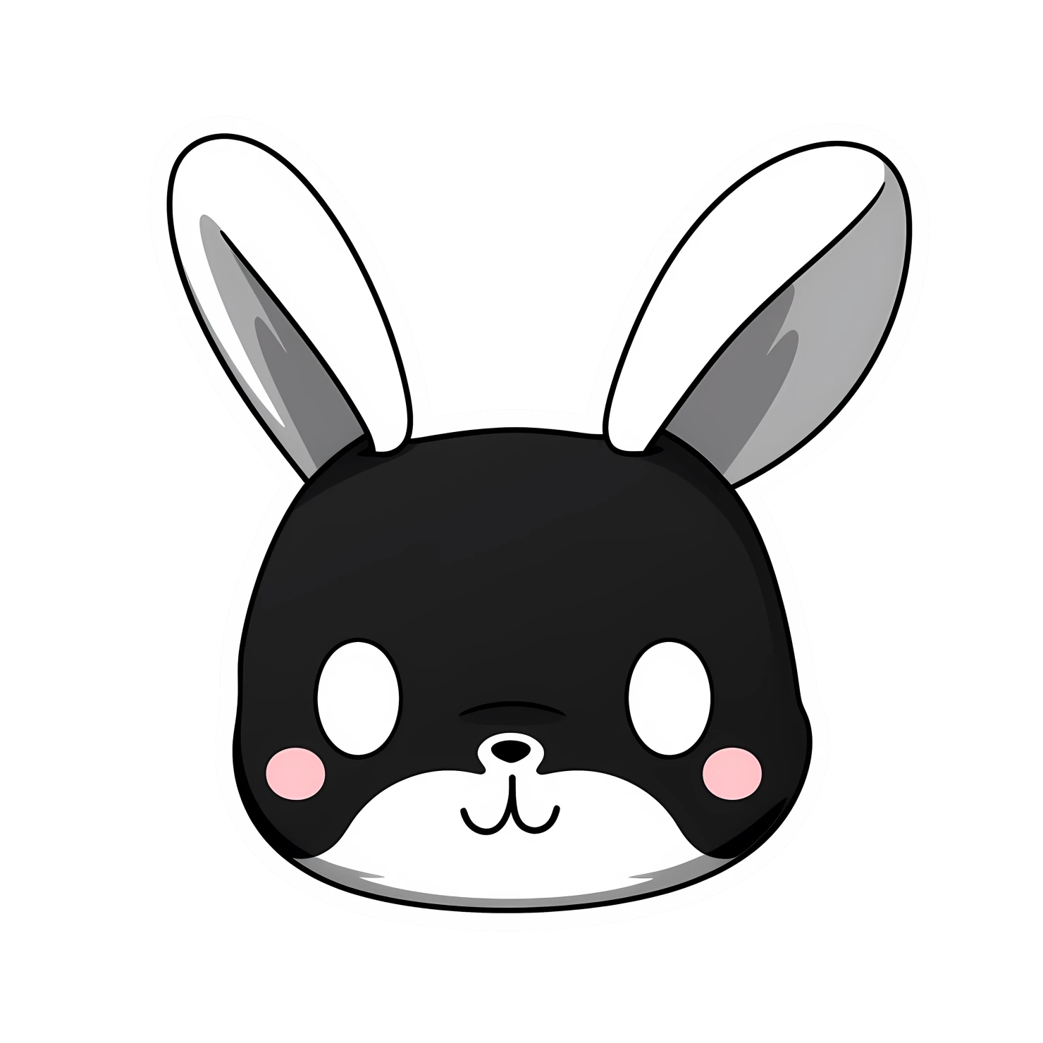 Kawaii rabbit sticker isolated on transparent background #26253