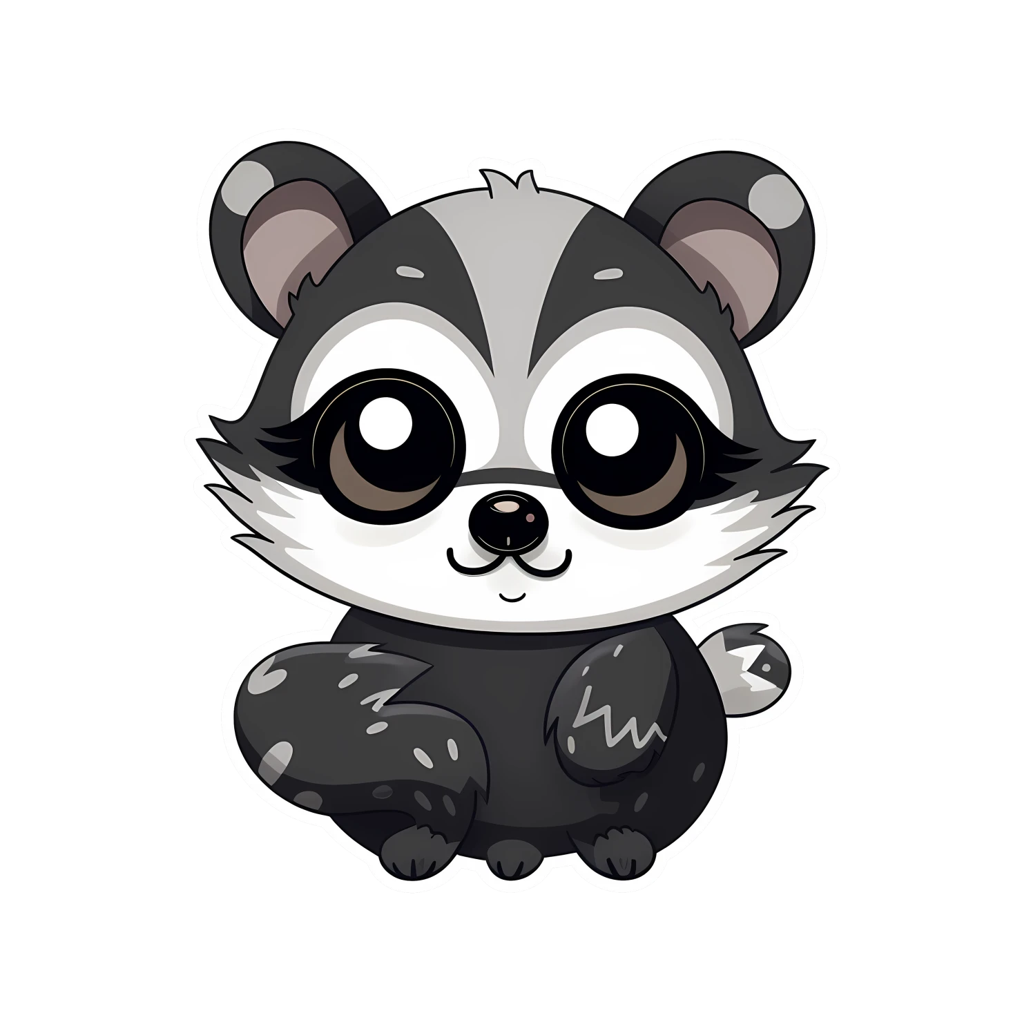 Kawaii raccoon sticker isolated on transparent background #26257
