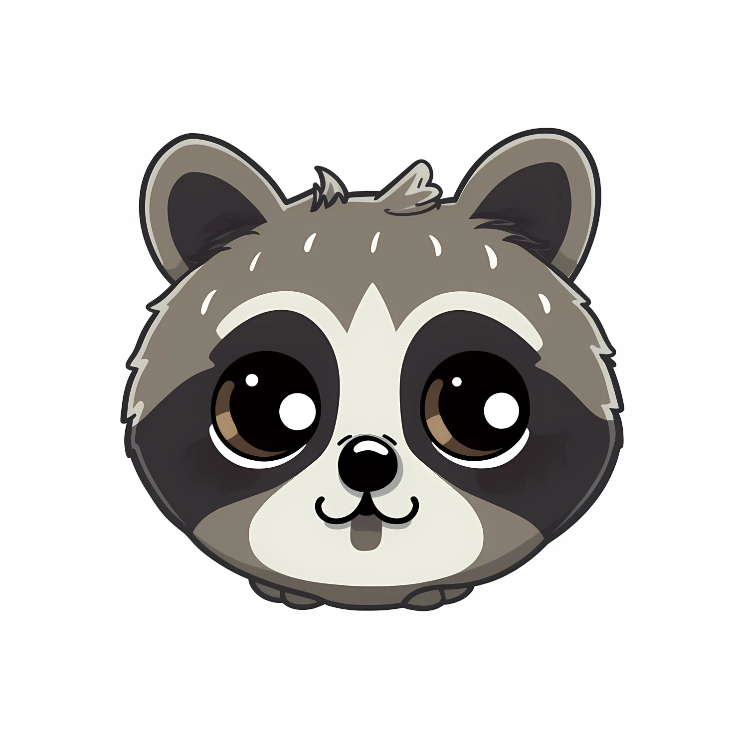 Kawaii raccoon sticker isolated on transparent background #26258