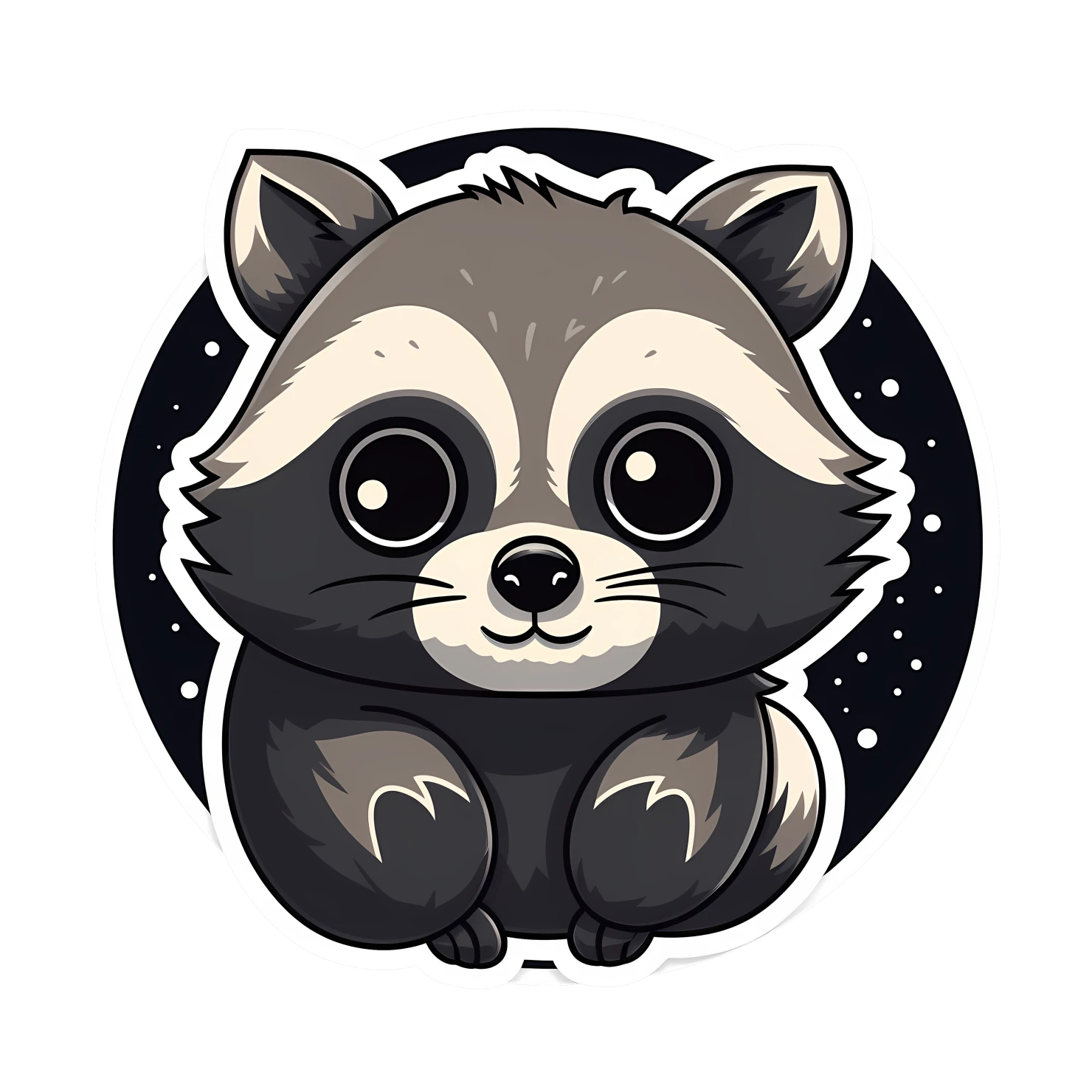 Kawaii raccoon sticker isolated on transparent background #26260