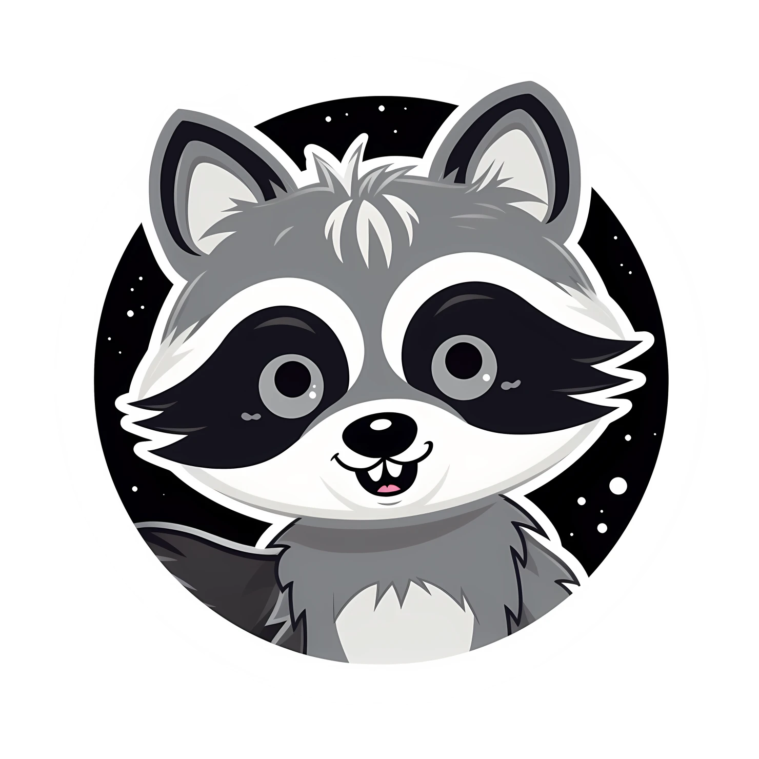 Kawaii raccoon sticker isolated on transparent background #26263