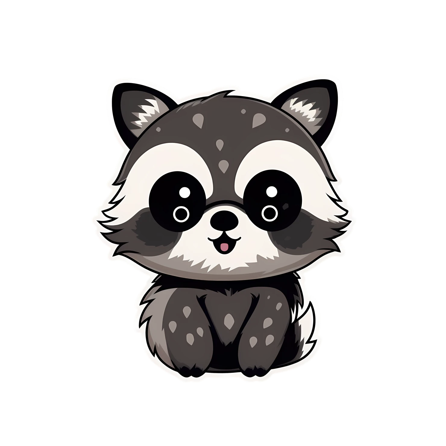 Kawaii raccoon sticker isolated on transparent background #26264