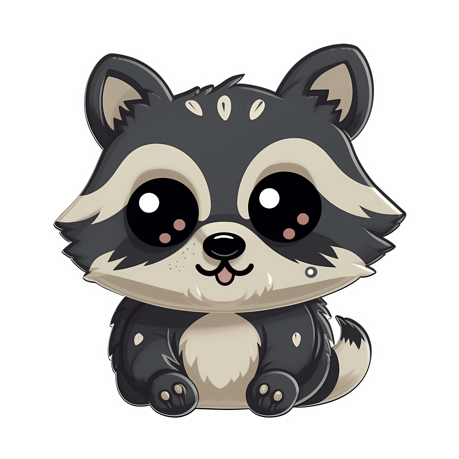 Kawaii raccoon sticker isolated on transparent background #26267