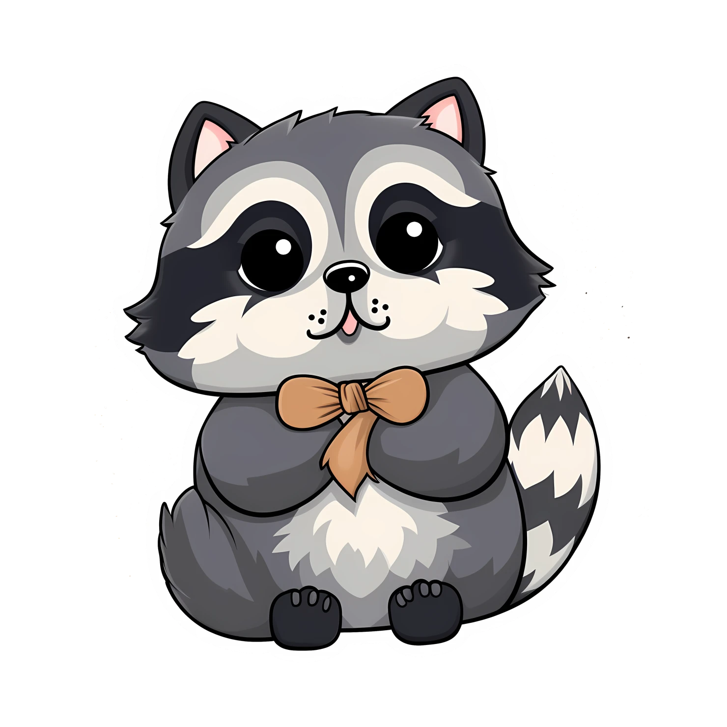Kawaii raccoon sticker isolated on transparent background #26269