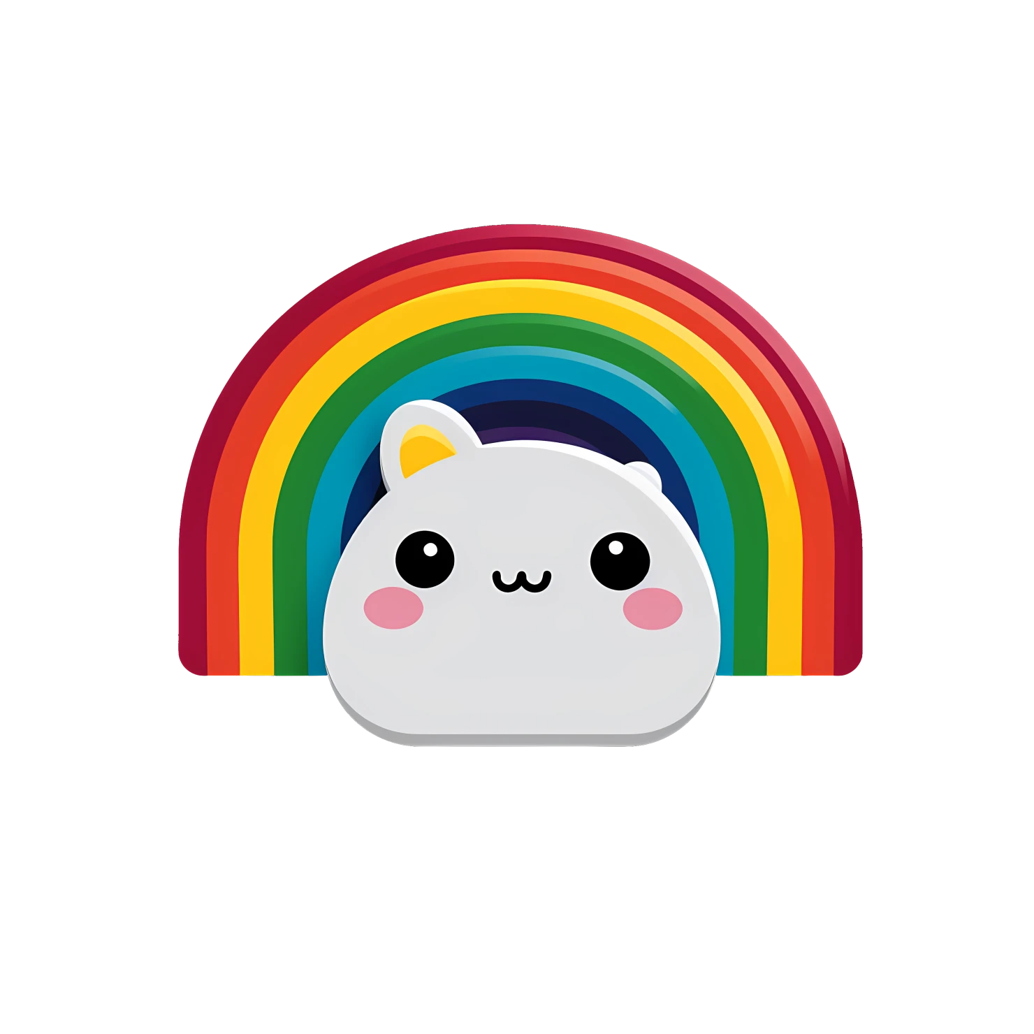 Kawaii rainbow sticker isolated on transparent background #26278